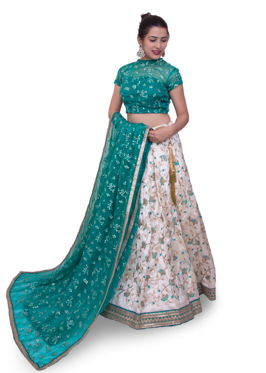 IVORY EMBROIDERED LEHENGA