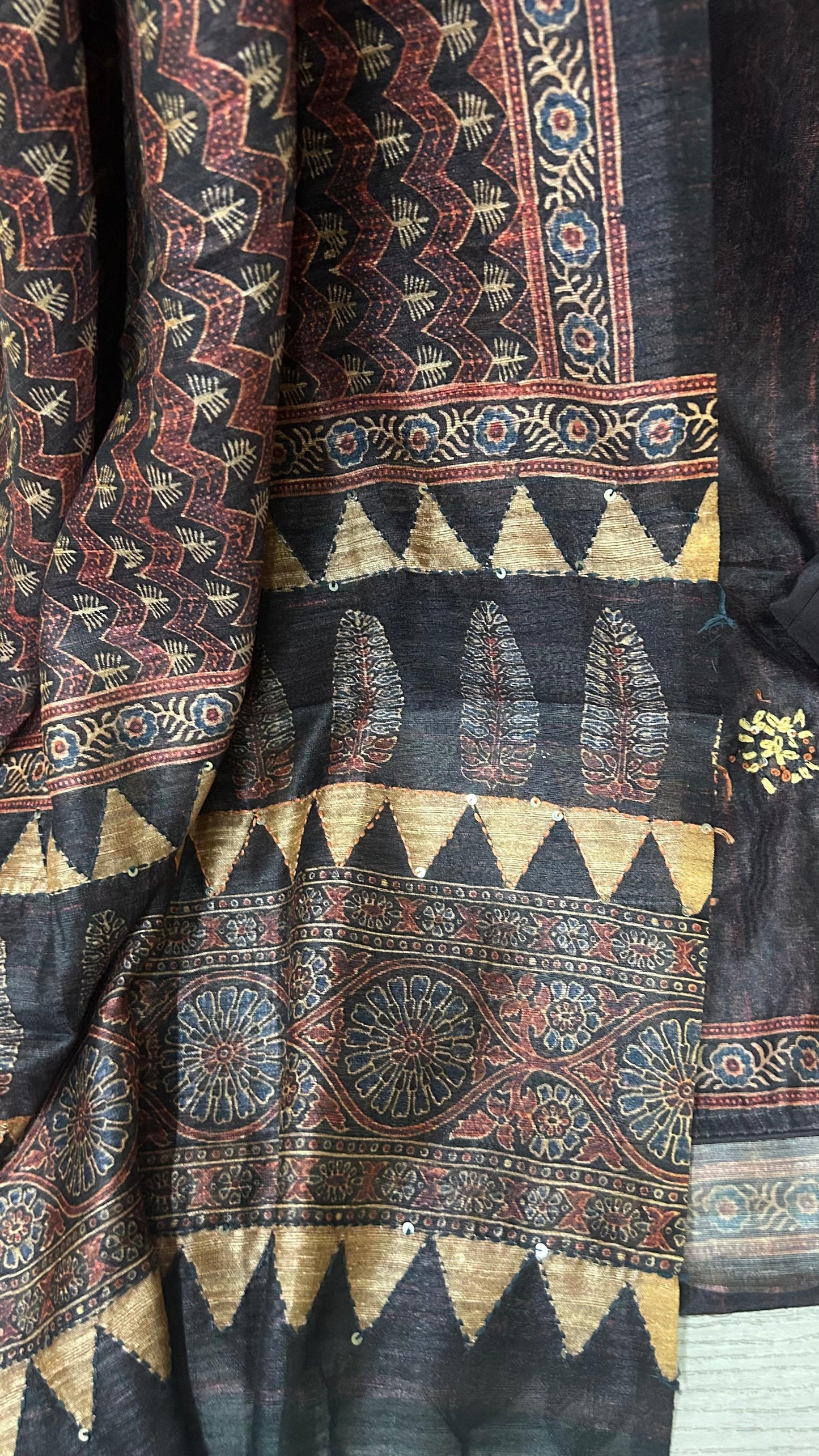 CHANDERI SUIT MATERIAL WITH HAND WORK