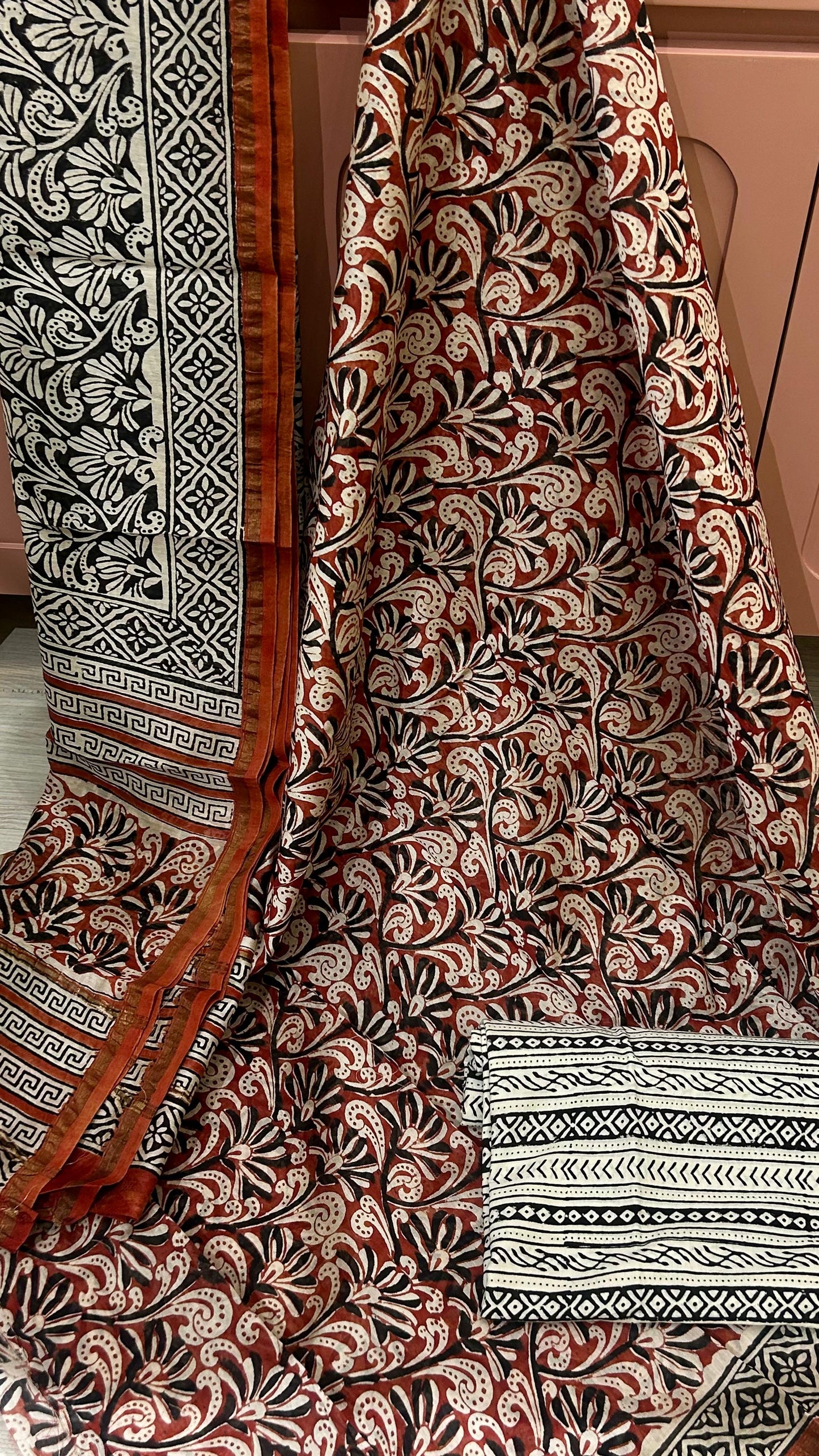 MAROON CHANDERI SUIT MATERIAL