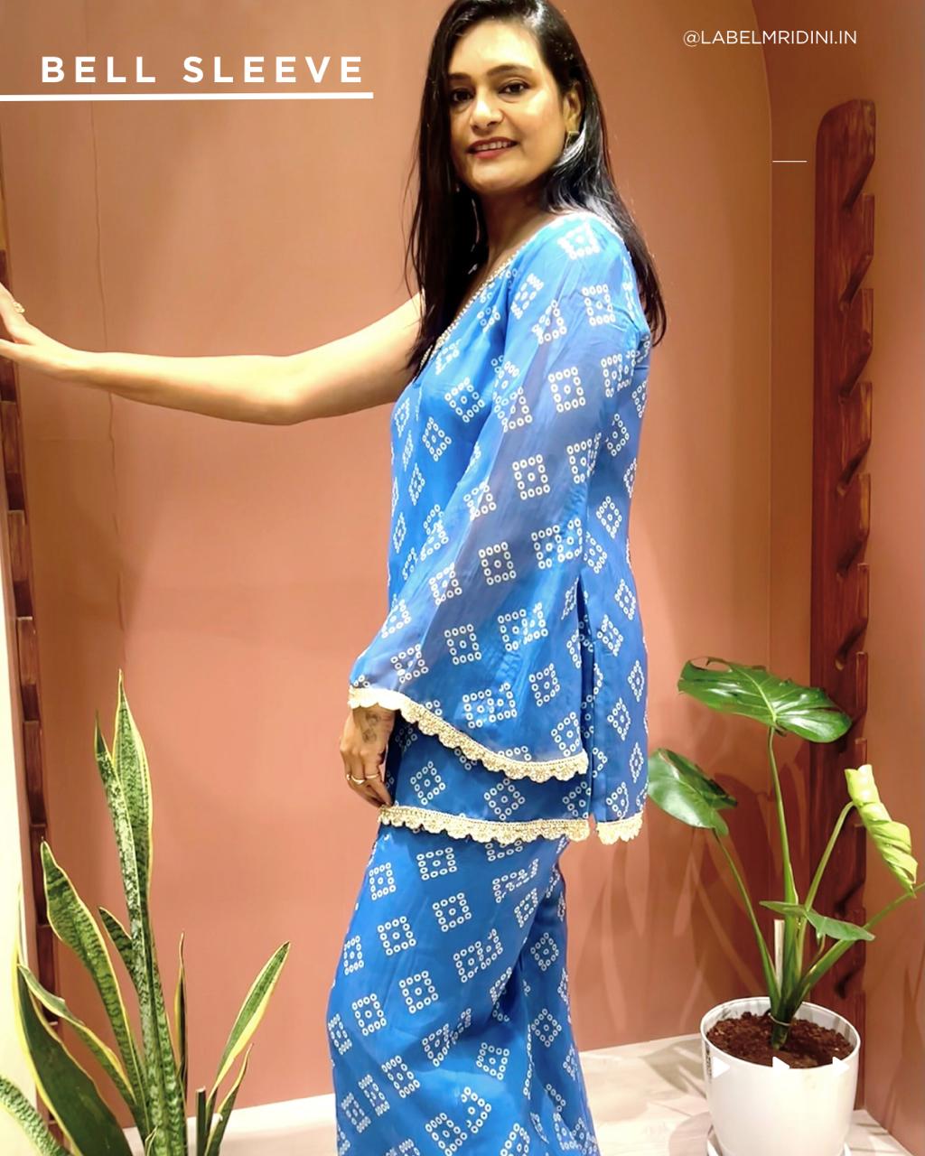 ONE SHOULDER INDO WESTERN SET