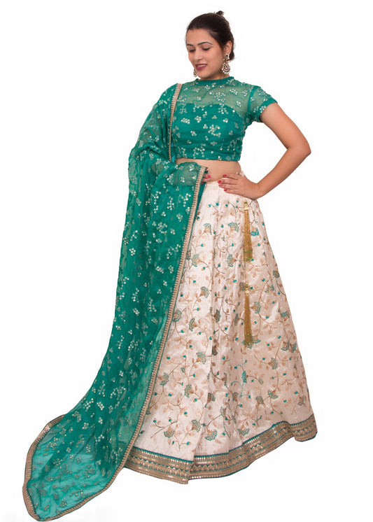 IVORY EMBROIDERED LEHENGA