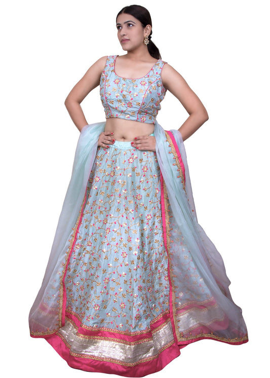 ICE BLUE LEHENGA
