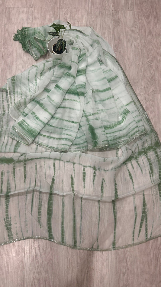 ORGANZA TIE-N-DYE SAREE