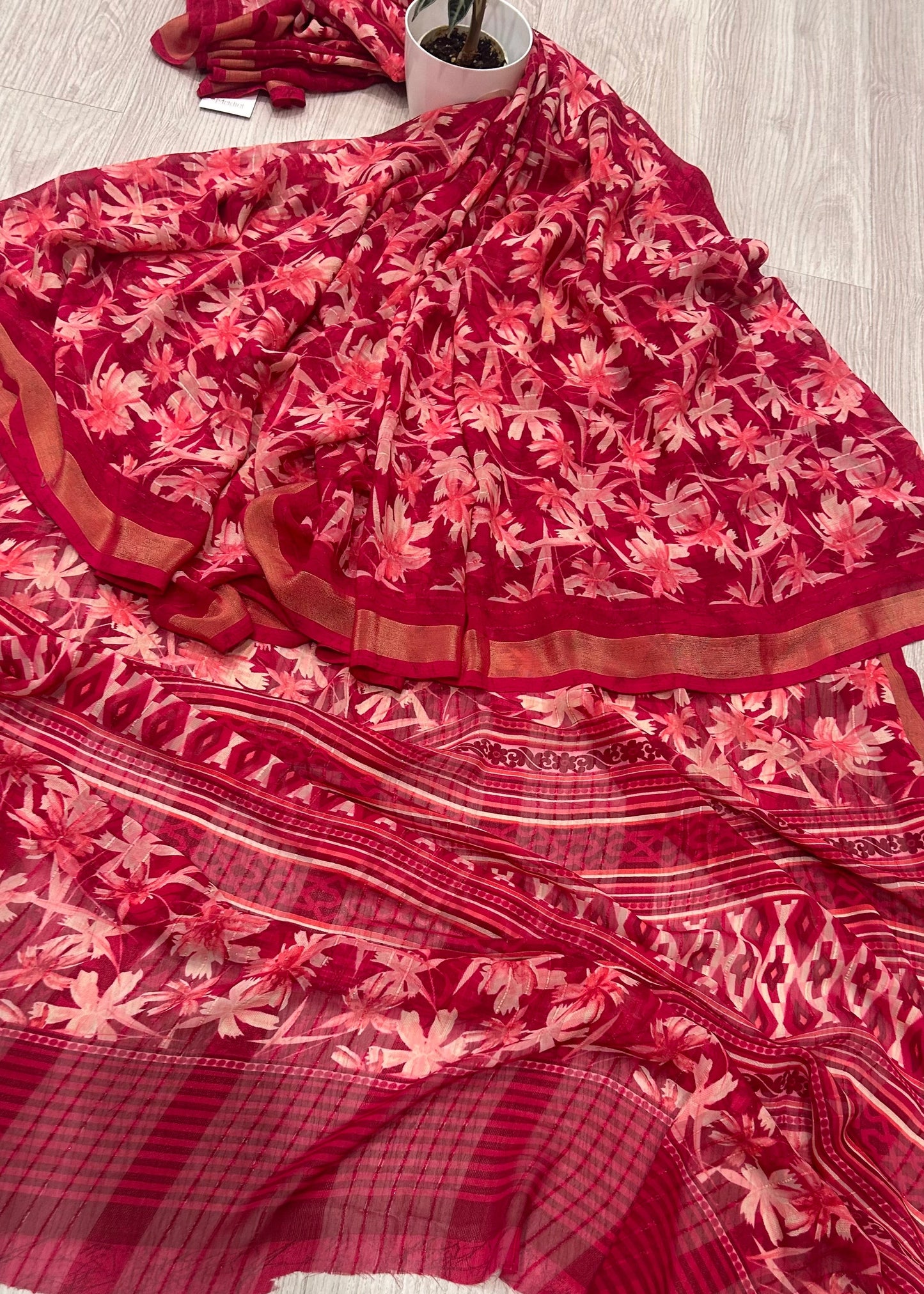 RED GEORGETTE PRINTED SAREE