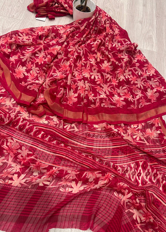 RED GEORGETTE PRINTED SAREE