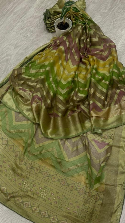 MULTICOLOR VISCOUS ORGANZA SAREE
