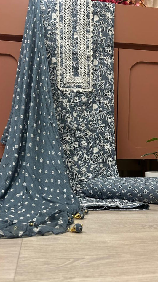 GRAY COTTON SUIT MATERIAL