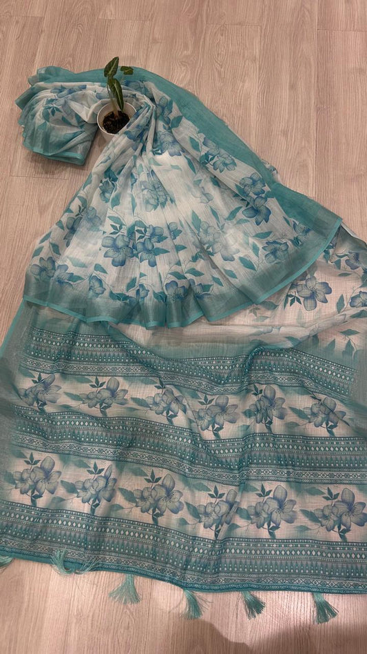 LINNEN DIGITAL PRINT SAREE