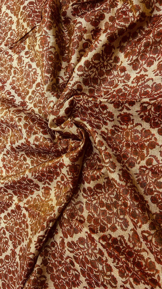 PRINTED SILK BLEND FABRIC