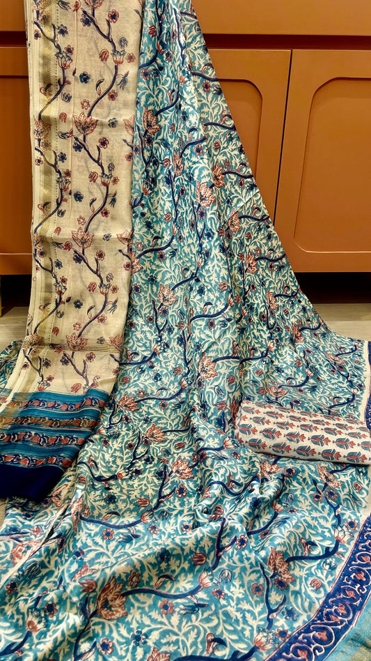 MAHESHWARI SILK BAGRU PRINT SUIT MATERIAL