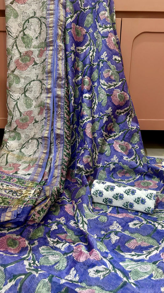 MAHESHWARI SILK BAGRU PRINTSUIT MATERIAL