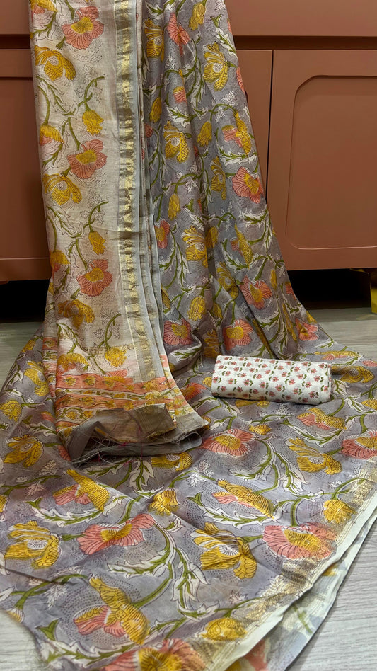 MAHESHWARI SILK PRINTED SUIT MATERIAL