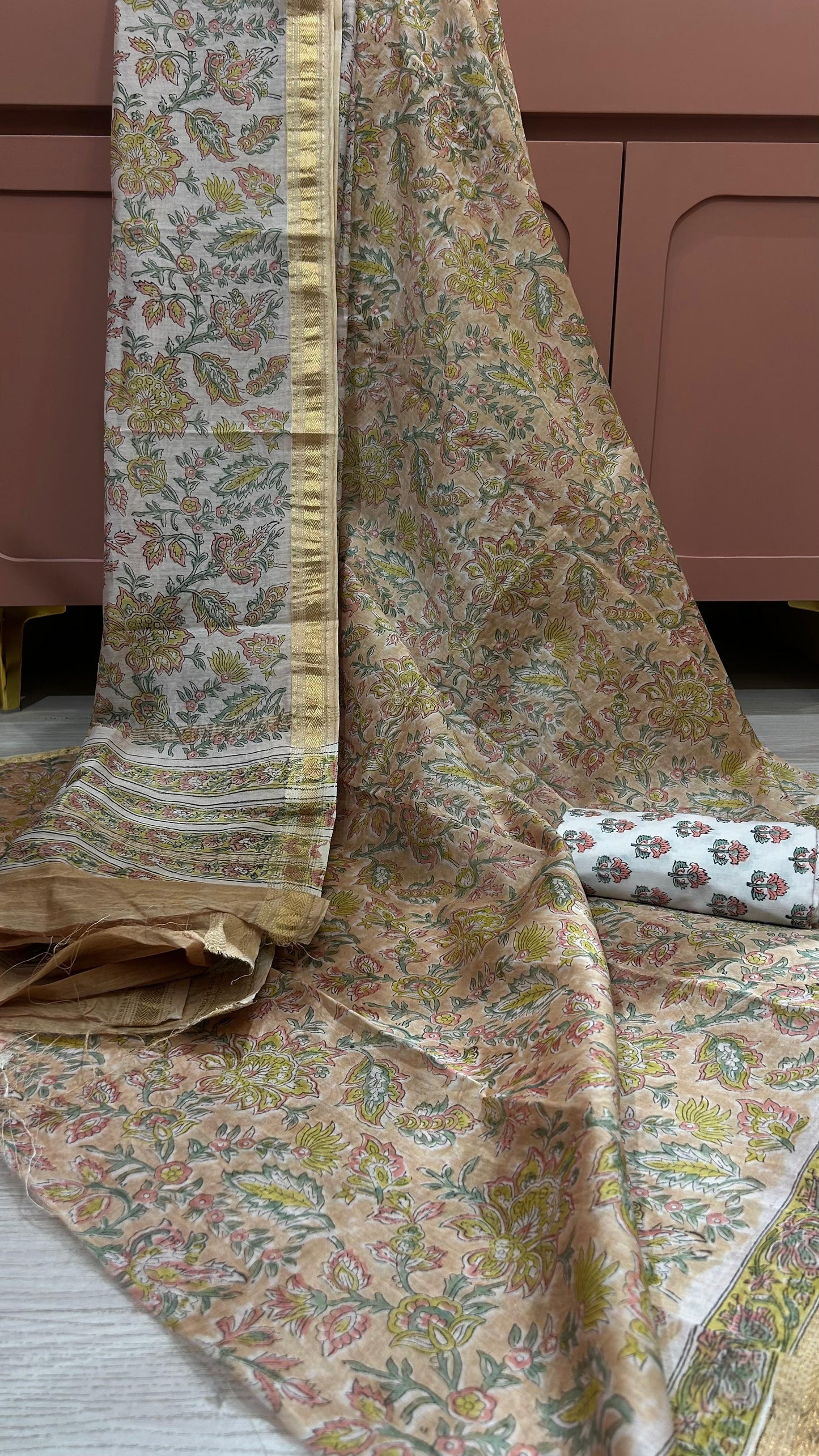 MAHESHWARI SILK BAGRU PRINT SUIT MATERIAL