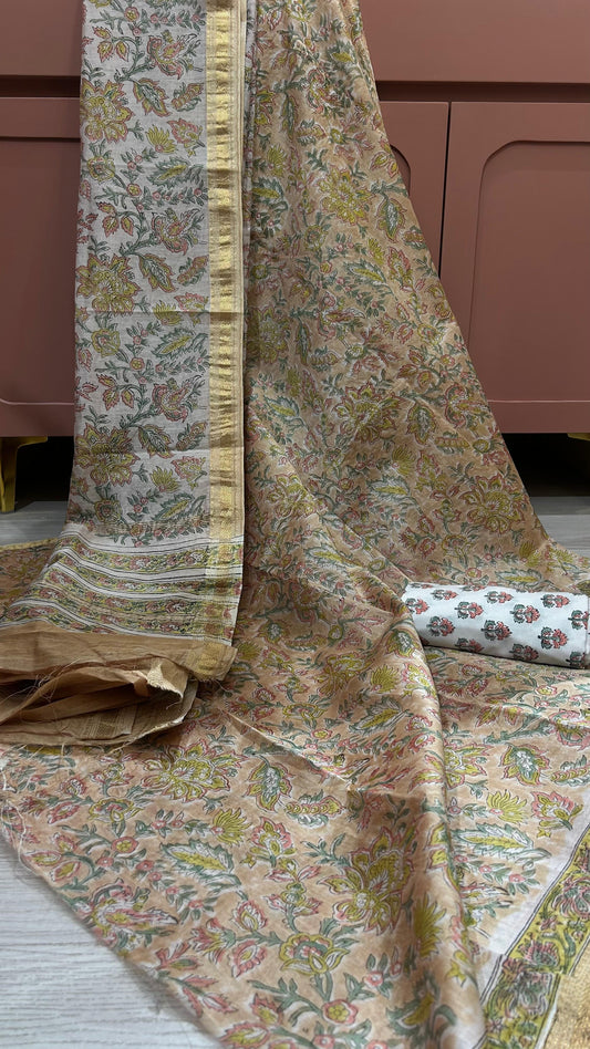 MAHESHWARI SILK BAGRU PRINT SUIT MATERIAL