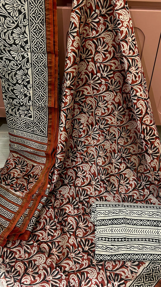 MAROON CHANDERI SUIT MATERIAL
