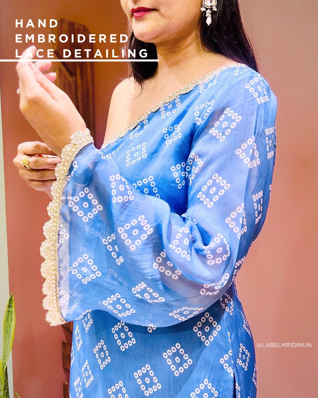ONE SHOULDER INDO WESTERN SET